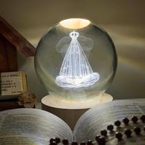 Luminária de Mesa Nossa Senhora Aparecida 3D LED bola Abajour