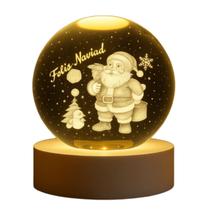 Luminária de Mesa Papai Noel Bola de Cristal Natal Grande