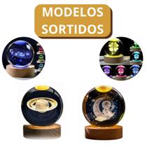 Lúminária de Mesa RGB ou Cor Quente Bola Cristal