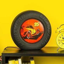 Luminária de Mesa Roda McQueen Carros Disney Usare Preto/Vermelho