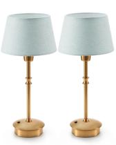 Luminária de Mesa Sem Fio UMEXUS Conjunto com 2, Abajur Azul, Latão Antigo
