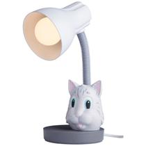 Luminária De Mesa Spiralle Cinza Com Pendeco Gato Cinza