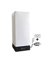 Luminária de Mesa USB TRIO MINI Base Preta com Cúpula Branca