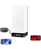 Luminária de Mesa USB TRIO MINI Base Preta com Cúpula Branca Luminária de Mesa USB TRIO MINI Base Preta com Cúpula Branca