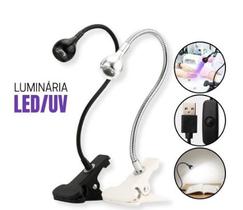 Luminária de Mesa UV LED Mini Cabine Portatil Usb Com Garra Secagem Gel Mesa Unhas Nail