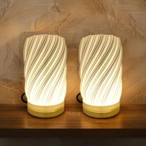 Luminária de Mesa Ventus Espiral Luz Quente LED E27 Design Moderno Quarto Sala Luxo