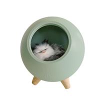 Luminária De Mesa Verde - Abajur Gatinho