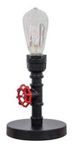 Luminária De Mesa Vintage - Nova York - Preta E Vermelha