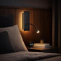 Luminaria de Parede 15W Preto Branco Quente 12cm