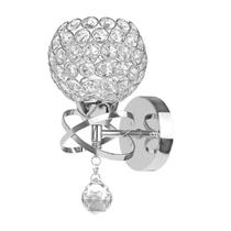 Luminária de parede arandela redonda de cristal moderna luxuosa