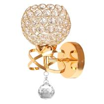 Luminária de parede arandela redonda de cristal moderna luxuosa