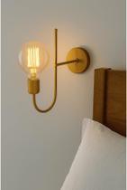 Luminária de Parede Arandela Slim E27 Escritório Abajur de Cabeceira Quarto Recepção Dourado