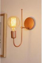 Luminária de Parede Arandela Slim E27 Escritório Abajur de Cabeceira Quarto Recepção Rose Gold