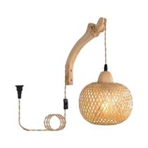 Luminária De Parede De Bambu Natural E Rattan E27, Lustre Artesanal Para Decoração De Ambientes Luminária De Parede De Bambu Natural E Rattan E27, Lustre Artesanal Para Decoração De Ambientes