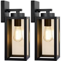 Luminária de Parede Externa BesLowe Preto Fosco Kit com 2 à Prova d'Água