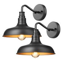 Luminária de parede externa DEWENWILS Gooseneck Barn Black, pacote com 2 Luminária de parede externa DEWENWILS Gooseneck Barn Black, pacote com 2