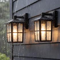 Luminária de Parede Externa KDG Conjunto com 2 Soquetes E26 Pretos Luminária de Parede Externa KDG Conjunto com 2 Soquetes E26 Pretos