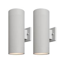 Luminária de parede externa Mirrea 14" impermeável cinza fosco, pacote com 2