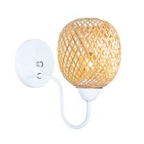Luminária De Parede Fibra Natural Artesanal Em Bambu Nat96