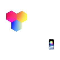 Luminária De Parede Hexagonal RGB Com Mudança De Cor, Controle Por APP E Ritmo Musical DIY Para Sala