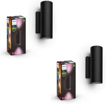 Luminária de parede inteligente para exterior Philips Hue Appear, pacote com 2 unidades, preta Luminária de parede inteligente para exterior Philips Hue Appear, pacote com 2 unidades, preta