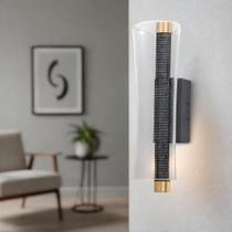 Luminária De Parede Led Acrílico Metal Preto Fosco Luz 3000K Sala Quarto Lavabo Corredor Escada Luminária De Parede Led Acrílico Metal Preto Fosco Luz 3000K Sala Quarto Lavabo Corredor Escada