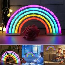 Luminária de Parede LED Neon Arco-íris Colorido - Ilumine o Quarto das Crianças