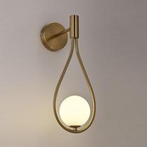 Luminária de parede Modern Brass LED Bedside Globe Light Indoor Sconce