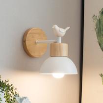 Luminária de parede Nordic Wooden Bird LED Bedroom Bedroom Bedroom