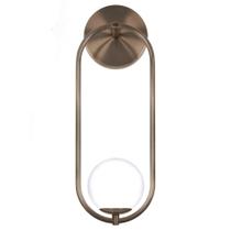 Luminária De Parede Oval Aro Globo Vidro Lavabo Hall Bronze