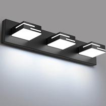Luminária de parede para banheiro LKHF 22" com 3 luzes, preto fosco, dimerizável Luminária de parede para banheiro LKHF 22" com 3 luzes, preto fosco, dimerizável