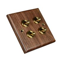 Luminária De Parede Retrô Marrom Com Interruptor De Latão 1-4 Gangue 2 Vias Placa De Madeira Luminária De Parede Retrô Marrom Com Interruptor De Latão 1-4 Gangue 2 Vias Placa De Madeira