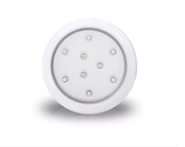 Luminaria de piscina 9w 80 mm encaixe 3/4 cor rgb corpo branco Luminaria de piscina 9w 80 mm encaixe 3/4 cor rgb corpo branco