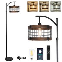 Luminária de Piso Airposta Arco Vintage em Madeira com Controle Remoto e LED Dimerizável Luminária de Piso Airposta Arco Vintage em Madeira com Controle Remoto e LED Dimerizável