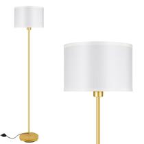 Luminária de piso BoostArea 147 cm dourada em metal com cúpula branca LED Luminária de piso BoostArea 147 cm dourada em metal com cúpula branca LED