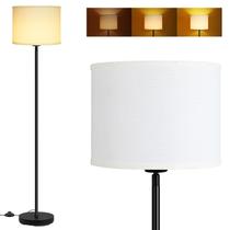 Luminária de piso BoostArea 147 cm moderna preta com cúpula branca Luminária de piso BoostArea 147 cm moderna preta com cúpula branca