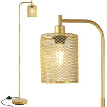 Luminária de Piso BoostArea 170cm LED Tela de Ferro Dourada 6W