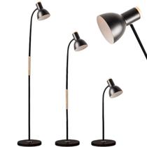 Luminária de Piso Chão Coluna 155cm Regulável Flexível 360 Graus Metal Gimpo KJTD-721-PRETO