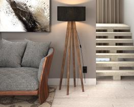 Luminária De Piso Dubai Moderna Decorativa Pés De Madeira Luminária De Piso Dubai Moderna Decorativa Pés De Madeira