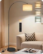 Luminária de piso GOEBLESON 190 cm ajustável com base de mármore e controle remoto Luminária de piso GOEBLESON 190 cm ajustável com base de mármore e controle remoto
