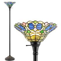 Luminária de piso Luvkczc Tiffany 178 cm estilo vitoriano em vidro colorido