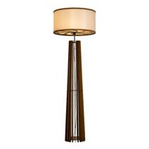 Luminária De Piso Madeira e Branca Classic Lar