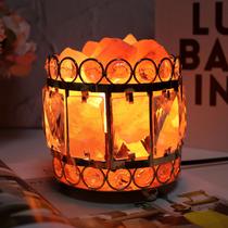Luminária de Sal Rosa do Himalaia Natural com Dimerização e Plugue Luminária de Sal Rosa do Himalaia Natural com Dimerização e Plugue