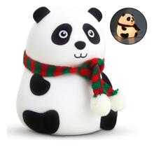 Luminária De Silicone Noturna Recarregável Toque Cores Panda