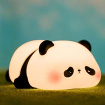 Luminária De Silicone Noturna Sensor De Toque Panda Fofa Recarregável De USB