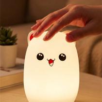 Luminária De tapa Muda de cor ao tocar Infantil Gatinho Silicone Touch Com Luz Colorida Luminária De tapa Muda de cor ao tocar Infantil Gatinho Silicone Touch Com Luz Colorida