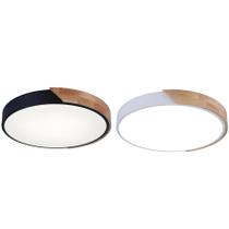 Luminária de Teto 40cm Plafon Luxo com Madeira Led 3 Cores Luminária de Teto 40cm Plafon Luxo com Madeira Led 3 Cores