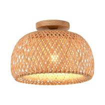 Luminária De Teto Artesanal Em Bambu E Vime Estilo Boho Para Quarto, Berçário, Corredor E Casa De
