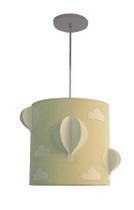 Luminária de Teto Balões 3D Com Nuvens 25x25 Quarto Infantil
