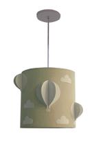 Luminária de Teto Balões 3D Com Nuvens 25x25 Quarto Infantil